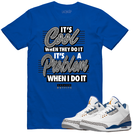 Jordan 3 wizard it's cool blue tee-Lacing Up