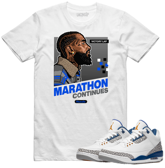 Jordan 3 wizard marathon white tee-Lacing Up