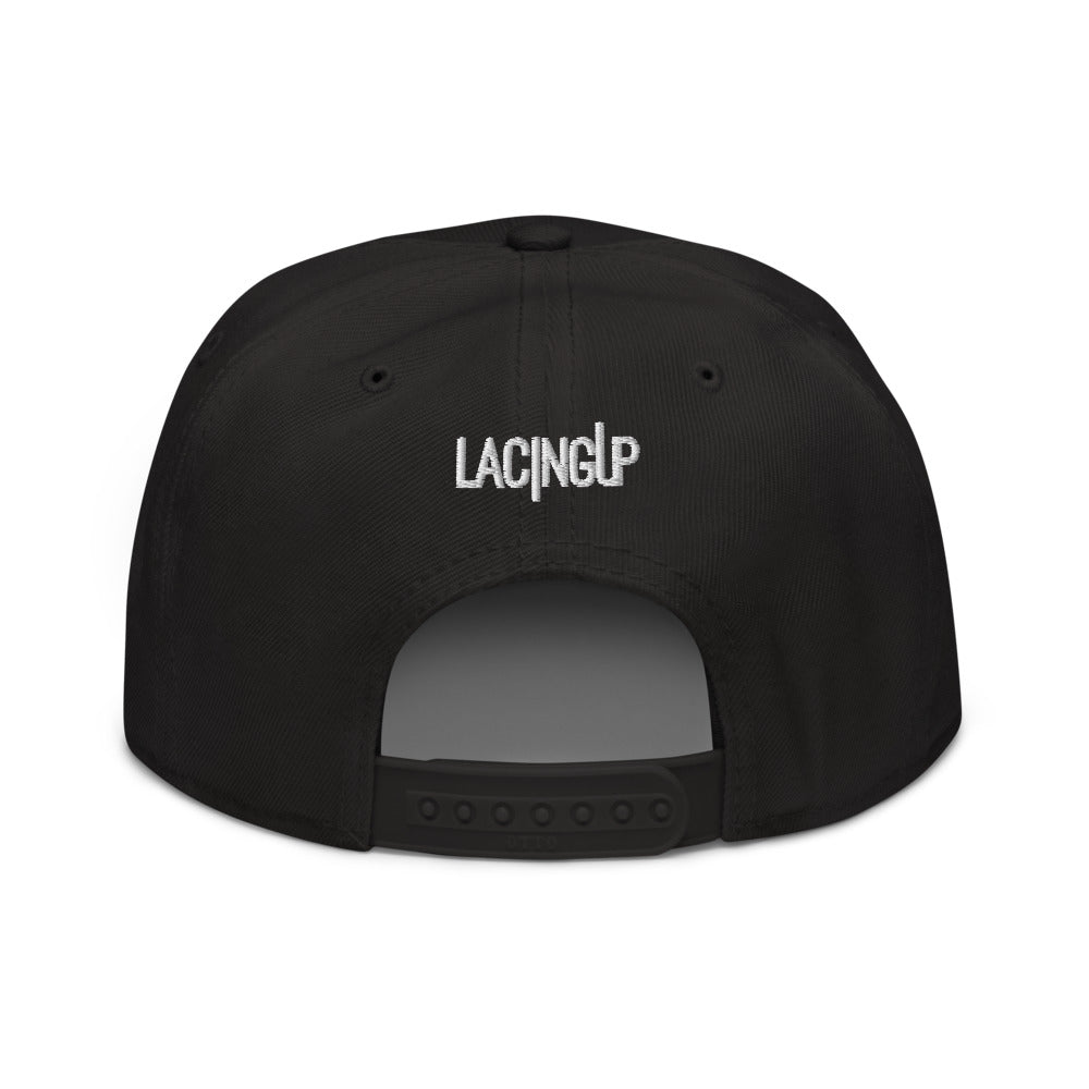 Lacing Up Logo Snapback Hat - SneakerOutfits