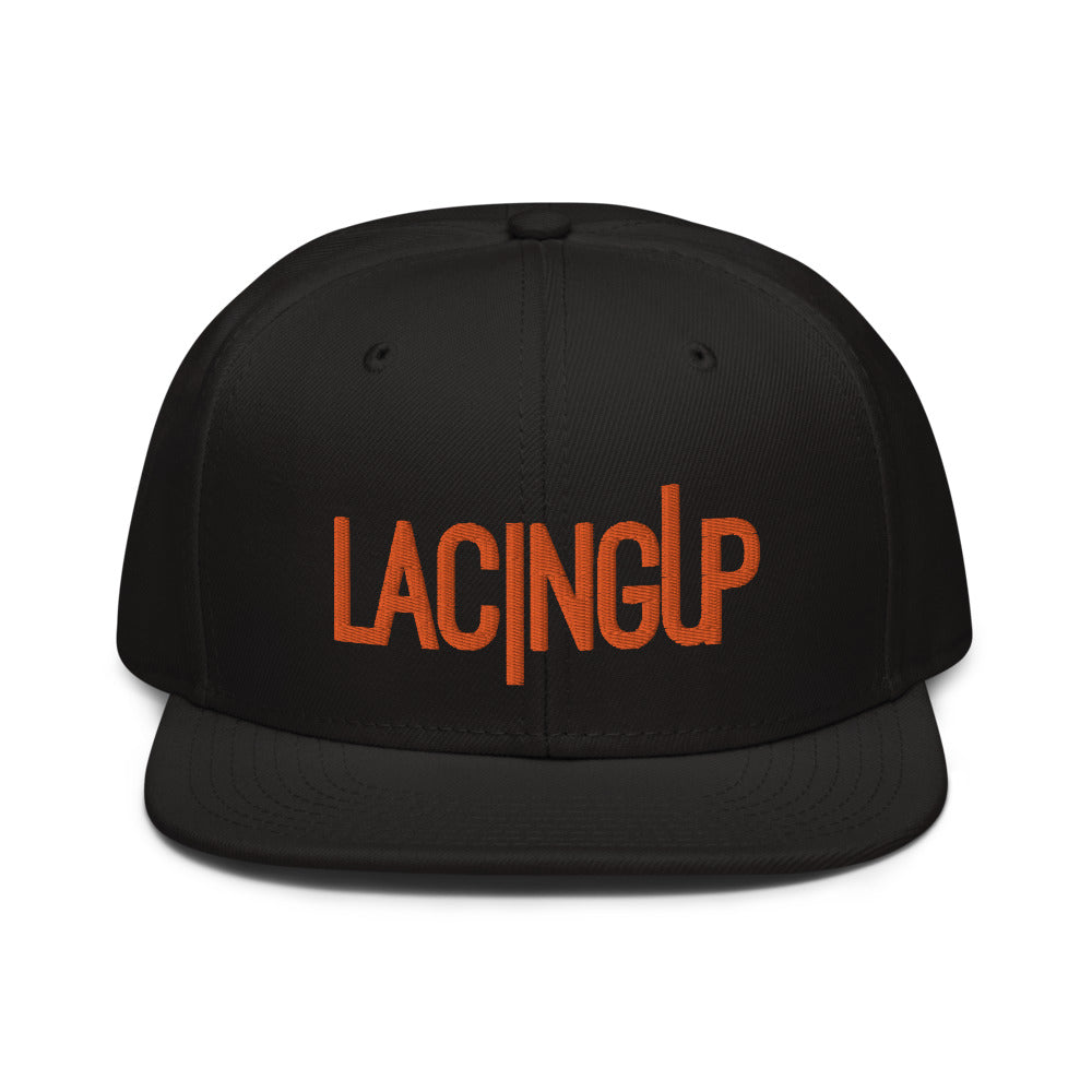 Lacing Up Logo Snapback Hat - SneakerOutfits