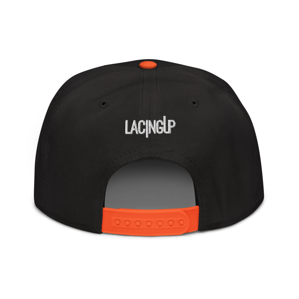 Lacing Up Logo Snapback Hat - SneakerOutfits