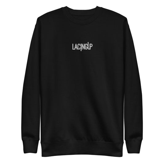 Lacing Up Black Fleece Pullover - SneakerOutfits