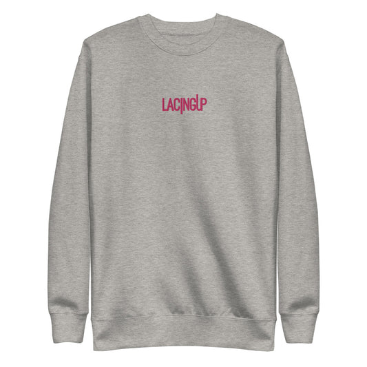 Lacing Up Grey  Fleece Pullover - SneakerOutfits